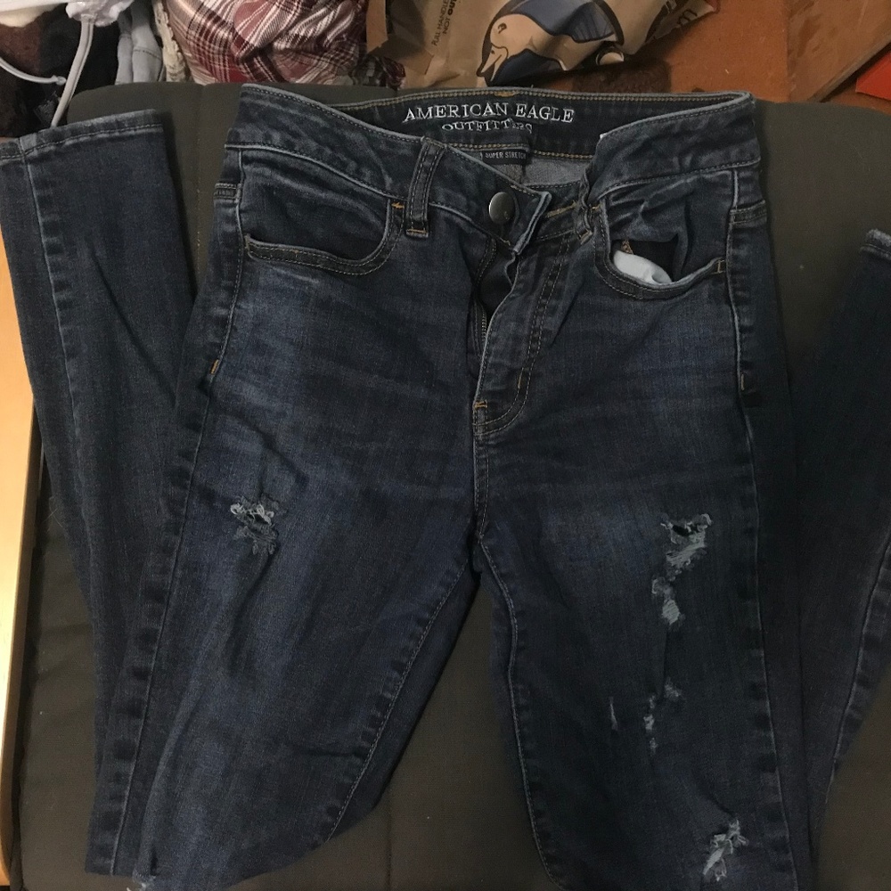 ripped blue jeans